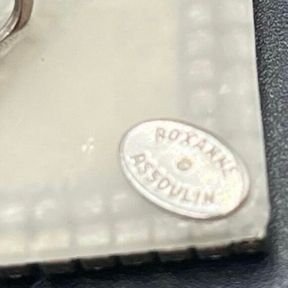 Roxanne Assoulin Rhinestone cream enamel white bead vintage designer - Picture 8 of 8